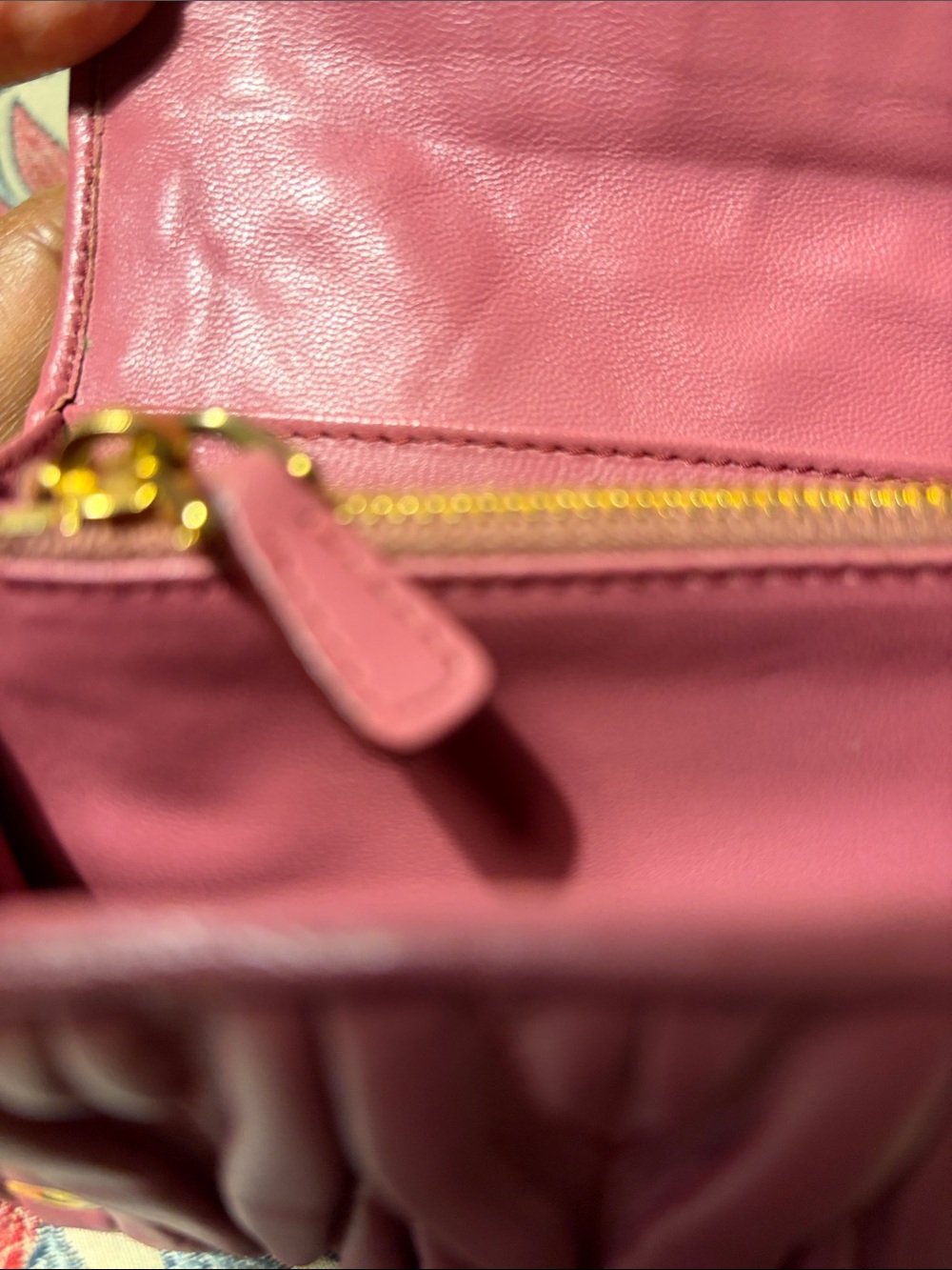 Miu Miu Quilted Leather Long Wallet in Rose Pink with Gold Logo GUC Vintage - Picture 6 of 6